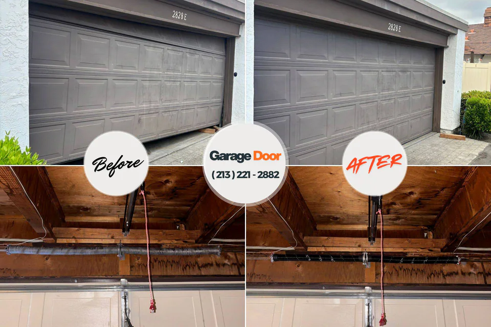 Before and after: garage door repair Dobbs Ferry, NY